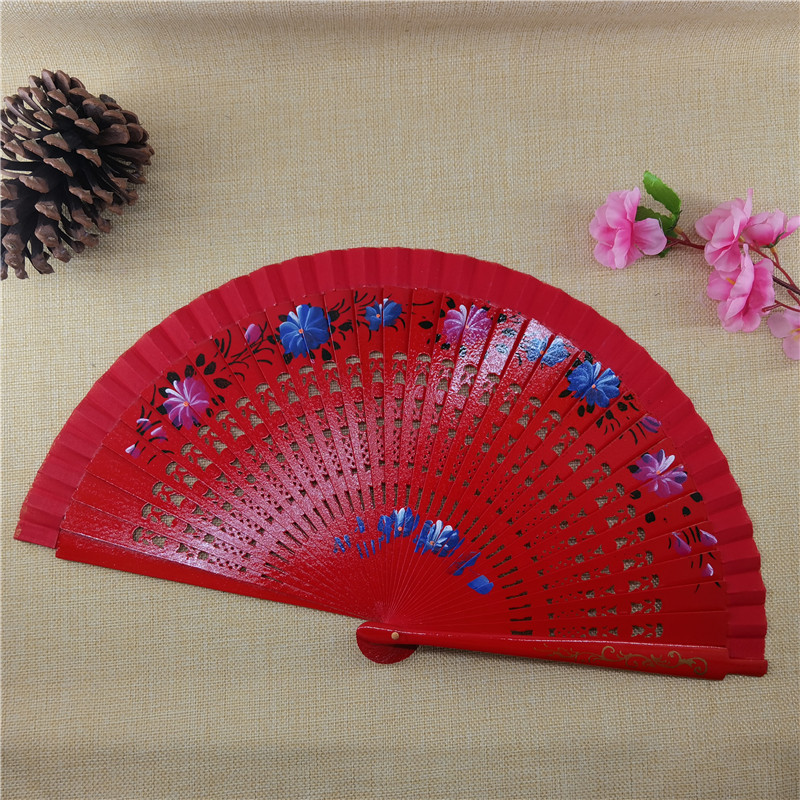 70g Weight Fan Home Textiles & Decor Type Wood Material Flower Pattern All Seasons Season Elegant Style Elegant Flower Wood Fan 19