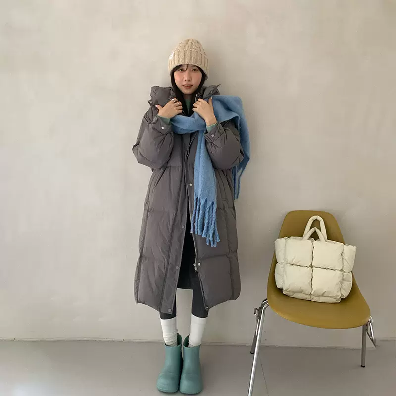 苏奈 from anna保暖长款羽绒棉服女韩冬宽松面包服外套