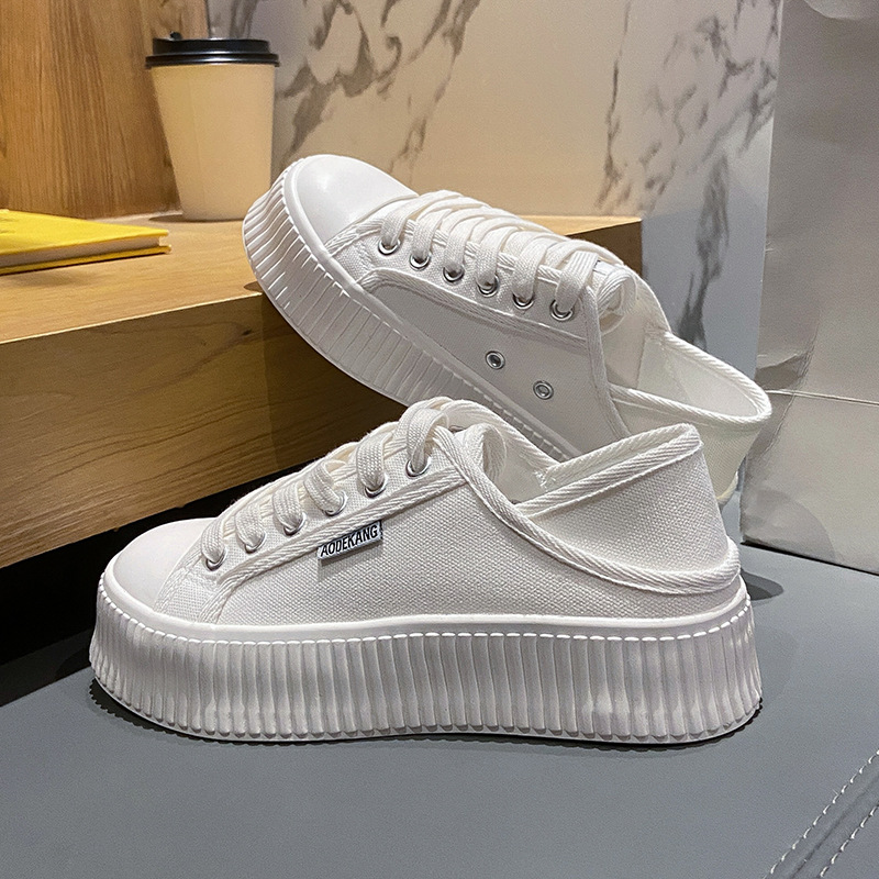 Fashionable white sneakers for students