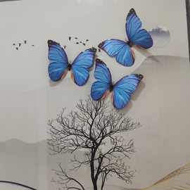 ⊗蓝闪蝶标本仿蝴蝶标本展翅西国蝶相框玻璃罩昆虫幼儿园教具教学