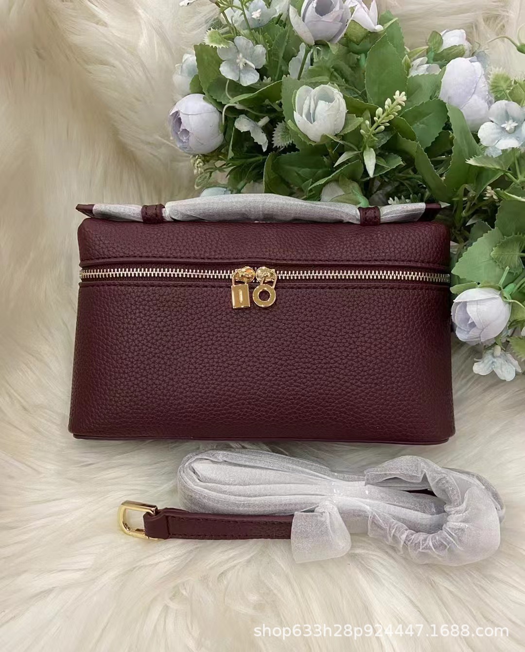 Bolso de almuerzo de cuero lp19 transfronterizo nuevo Gigi mismo bolso Kelly bolso litchi bolso simple bolso de hombro femenino