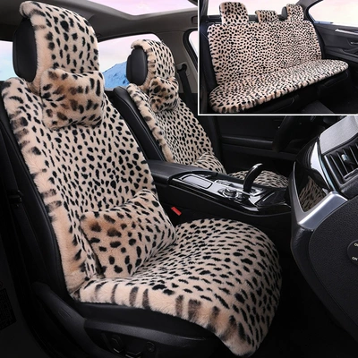 Fur Universal Car Seat Cushion, Plush — Multi-function pad - dark-beige-full-set-five-seater-luxury-edition
