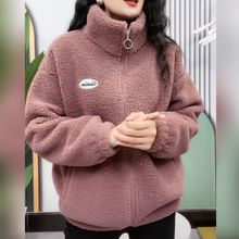 羊羔绒外套女秋冬款妈妈冬季加绒加厚保暖棉衣大码女装宽松女外套