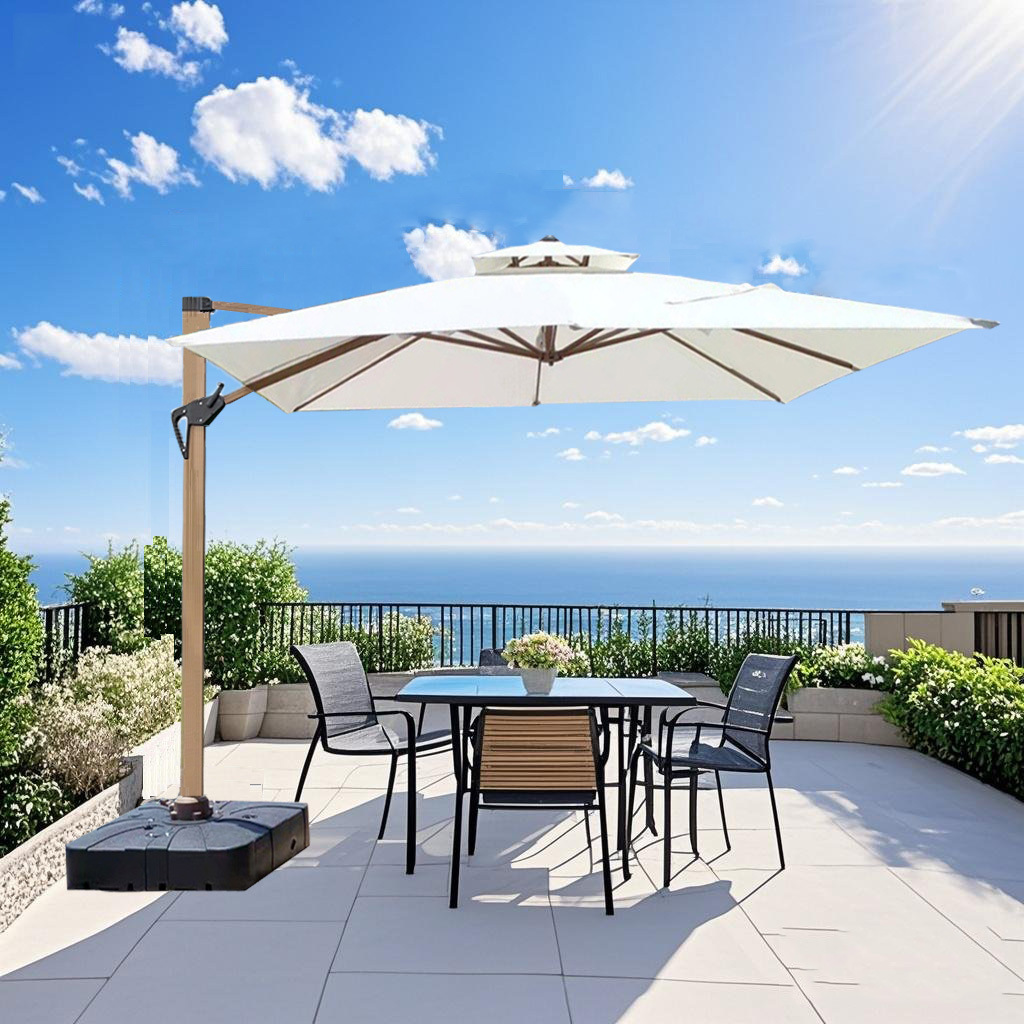 Parasol al aire libre patio villa jardín balcón hogar impermeable protector solar café ocio paraguas romano al por mayor image 5