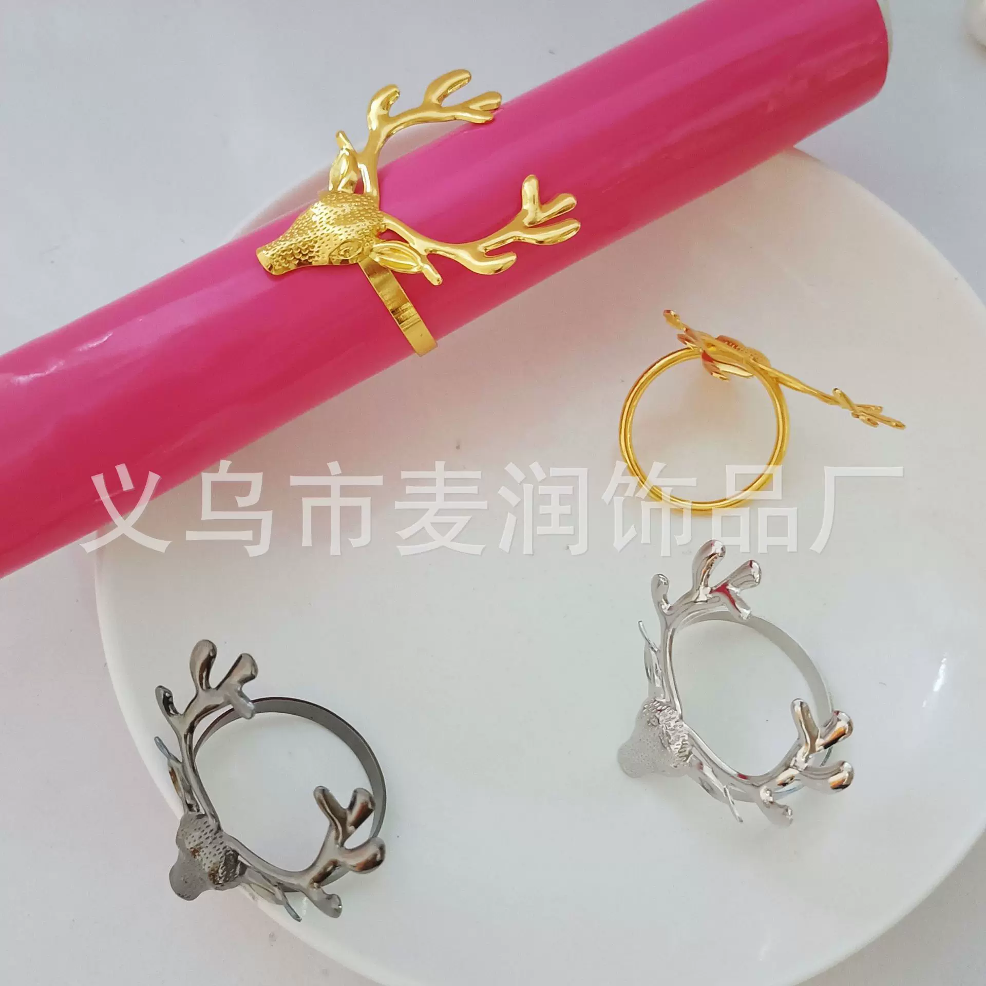 酒店餐具圣诞小鹿餐巾扣餐巾圈餐巾环合金属口布圈餐巾夹厂家批发