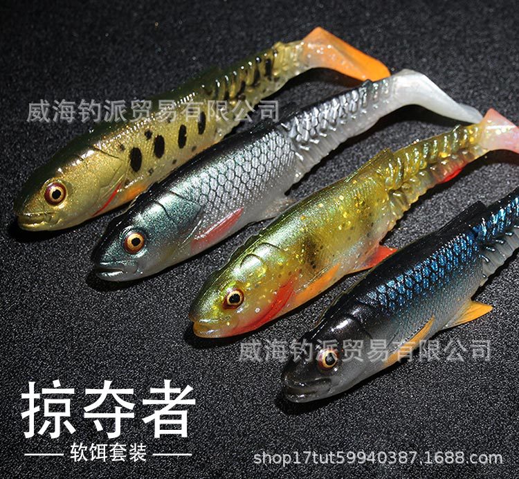 Shallow diving Paddle Tail Lures 10 Colors Soft Plastic Baits Bass Trout Saltwater Sea Fishing Lure