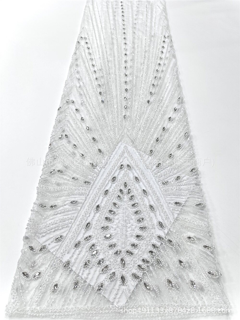 Vertical V radiante tubo de diamante de plata tela de malla de tela de vestido delgada larga cortar al por mayor