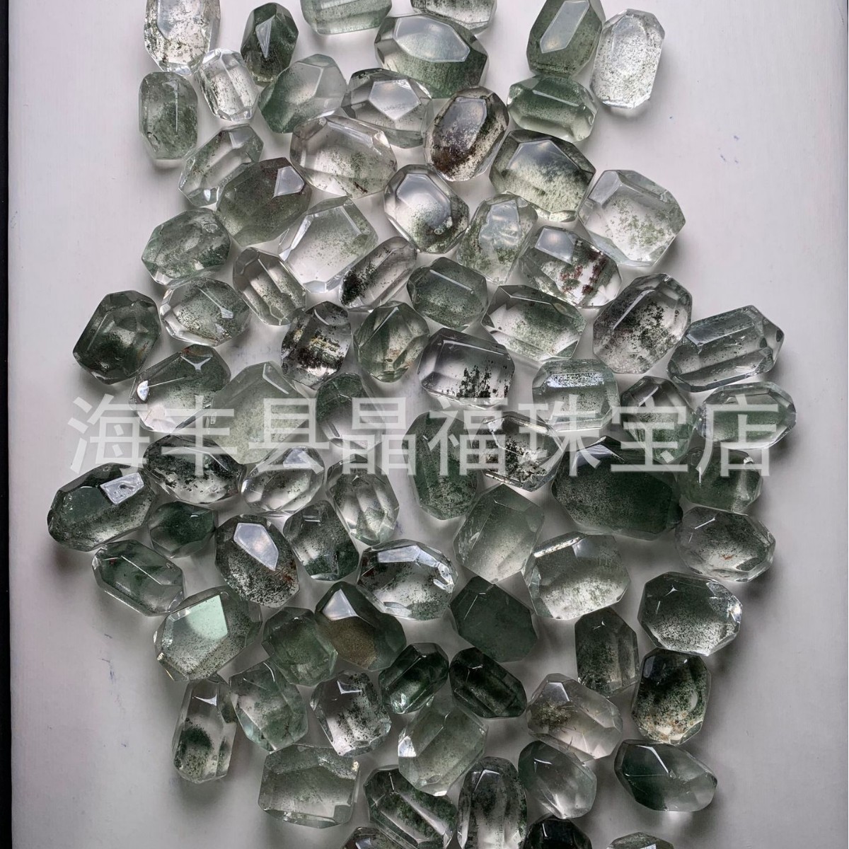 天然绿幽灵随形裸石 绿幽灵随形珠diy不规则手串配珠