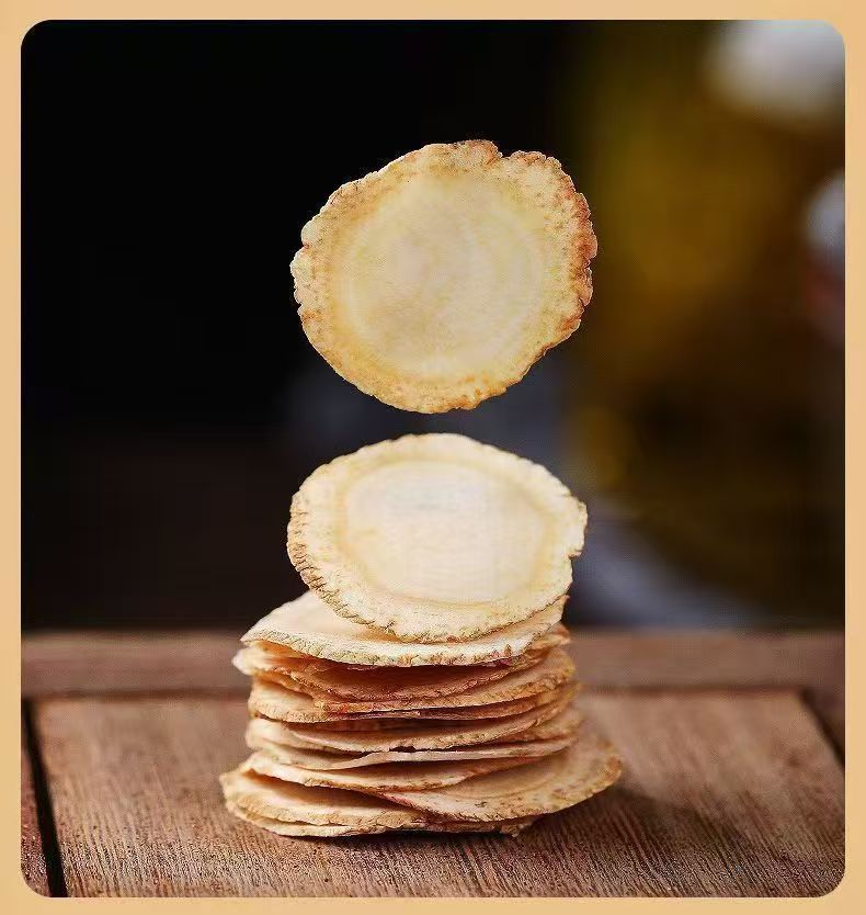 American Ginseng Slices Xi Yang Shen 西洋参 Panax quinquefolius Root Slices for Daily Herbal Tea and Cooking 500g Bag in use