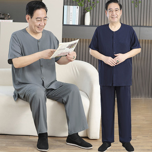 棉绸男士套装