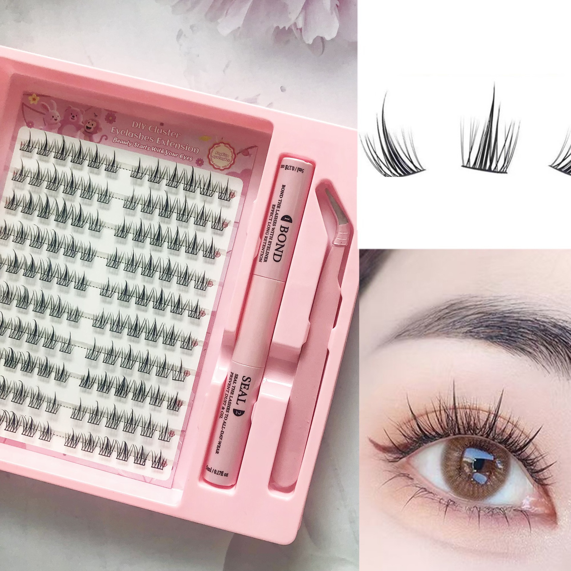 Conjunto de pestañas falsas transfronterizas, pestañas falsas de gran capacidad, flores de sol seccionales naturales, ventas calientes de nuevas pestañas falsas.