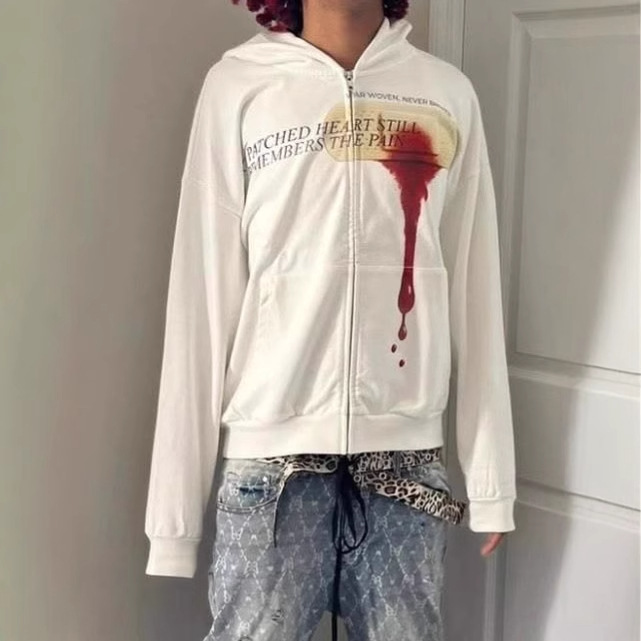 Men's Clothing Street Sweatshirt European And American Long Sleeved Pullover Hoodie Sweatshirt Dark Retro Punk Print Jacket_viptrois.com
