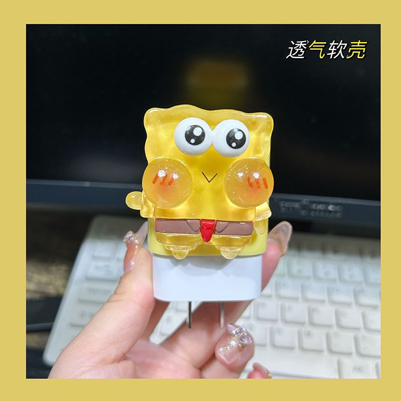 [스폰지밥 네모바지] Apple Quick Charge 20w 충전 헤드 보호 케이스에 적합