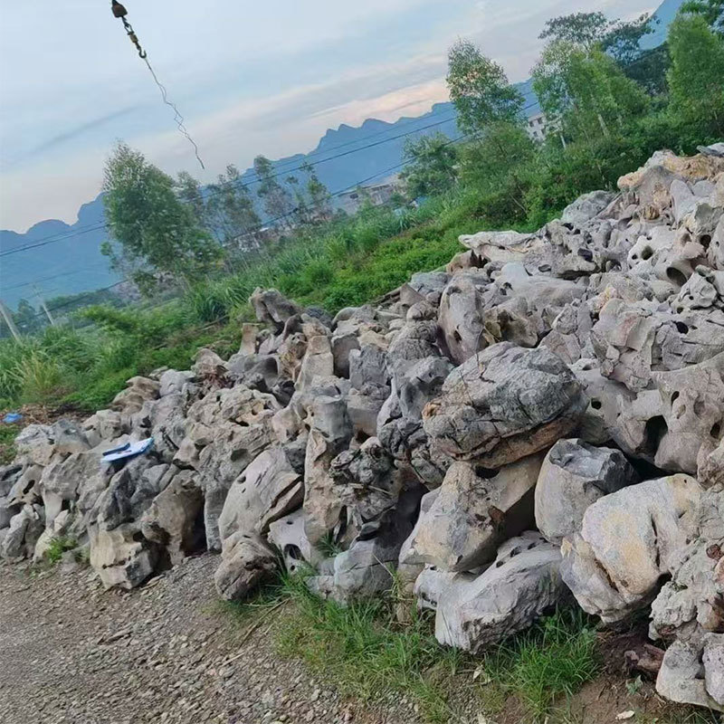 广西太湖天然原石假山庭院造景石园林景观大型鱼池假山石料草坪石
