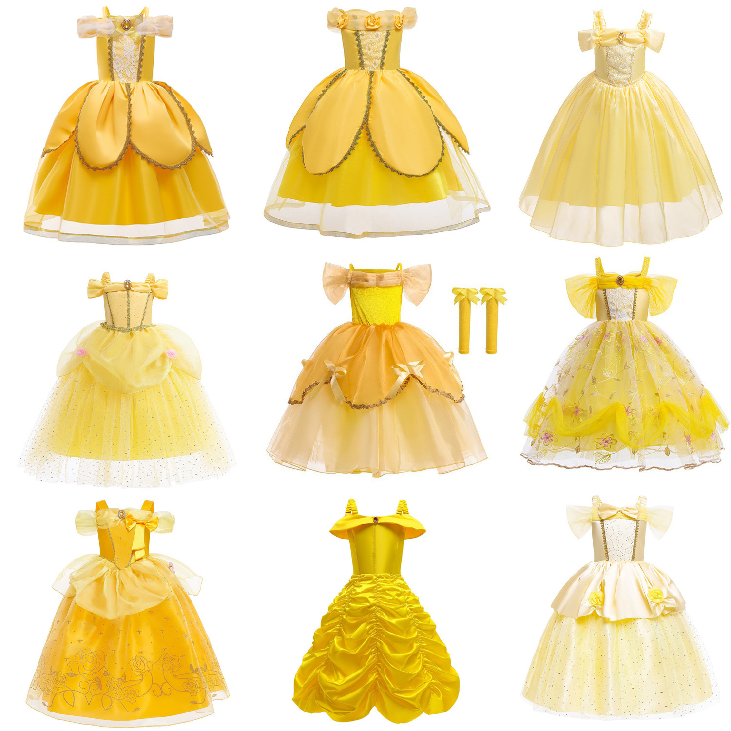 Princess Belle Halloween Tutu Skirt Children's Dress Beauty and the Beast Girls Princess Belle Costume