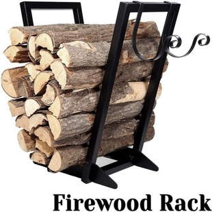 Wrought Iron Shelf Storage Rack Outdoor Rack Indoor Stacking Firewood Cart Wood Firewood Accessories Fireplace Firewood Fireplace