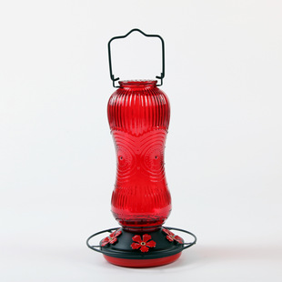 Cross-Border Hot Selling Red Glass Hummingbird Feeder Outdoor Hanging Courtyard Garden Bird Watching Decoration Feeding Water