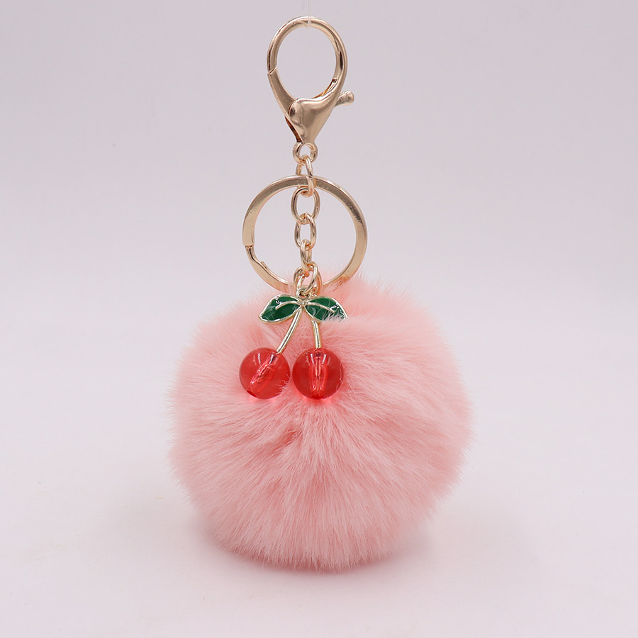Lindo llavero de peluche de cereza aleación bolsa de bola de piel de cereza colgante bolsa de Ropa Accesorios de llavero