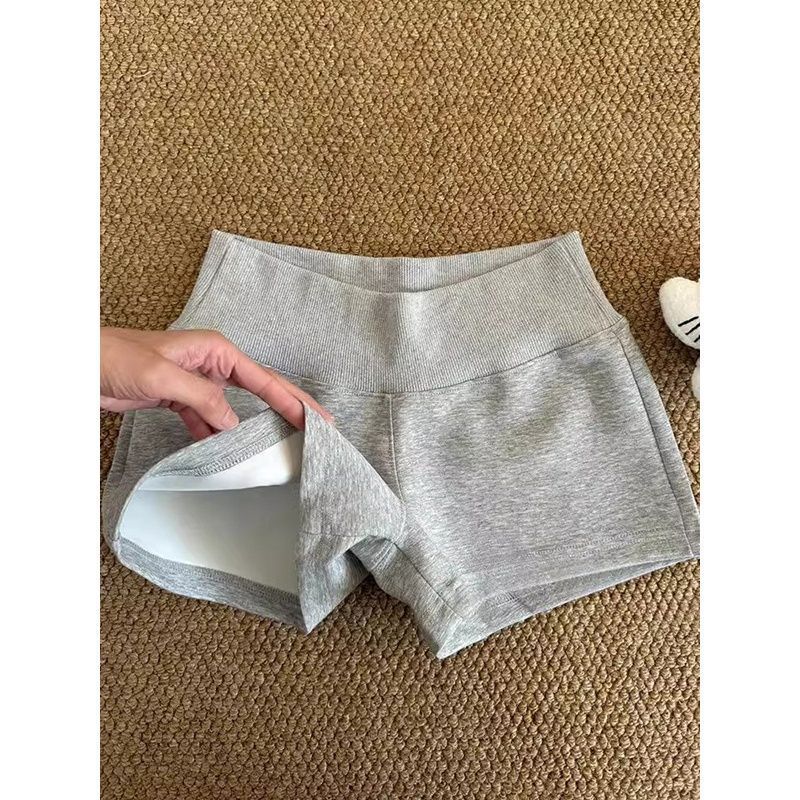 跨境货源批发灰色美式辣妹运动短裤子女夏季新款简约修身显瘦热裤|undefined