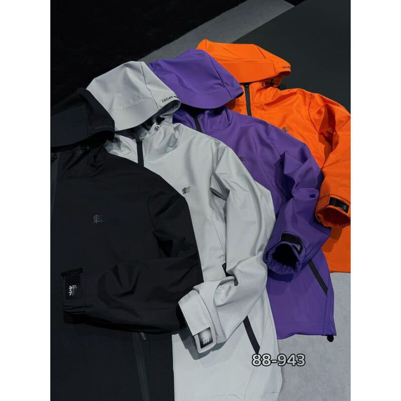 Men's outdoor windproof and waterproof hardshell jacket, suitable for spring and autumn, with a hood, for sports and mountaineering, model 595-125 Men's outdoor windproof and waterproof hardshell jacket, suitable for spring and autumn, with a hood, for sports and mountaineering, model 595-125