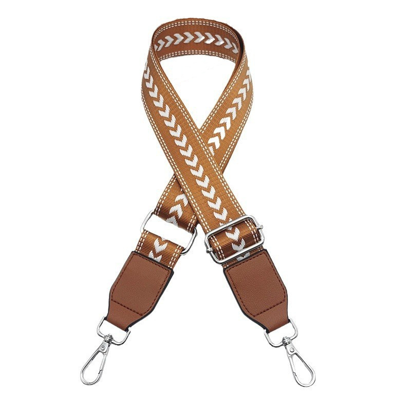 Brown brown with silver leather hook
