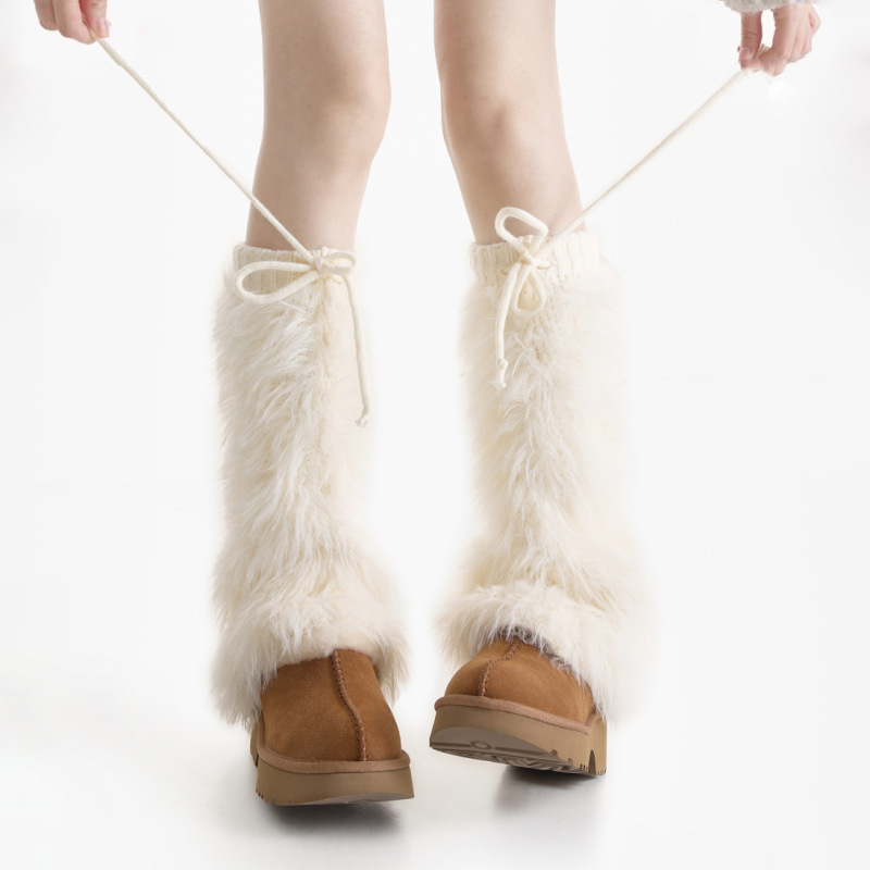 Super Thick Plush Leg Warmers for Women, Autumn and Winter Warm Flared Socks, Beautiful Legs, Y2K Subculture, Millennial Hot Girl Fur Leg Warmers