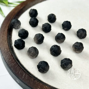 Natural silver obsidian frosted lotus beads, spacer beads, string accessories, handmade DIY bracelet accessories, three-dimensional carved pieces