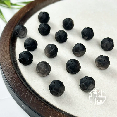 Natural silver obsidian frosted lotus beads, spacer beads, string accessories, handmade DIY bracelet accessories, three-dimensional carved pieces