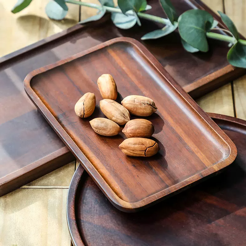 木质托盘围炉煮茶下午茶餐具点心茶点盘零食小吃干果木制水果盘