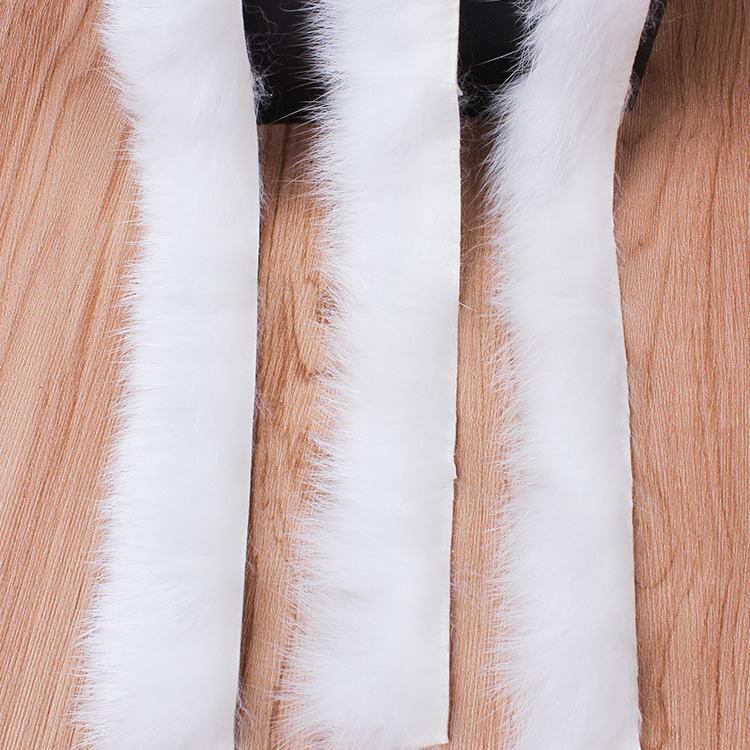 (2개) 진짜 모피 토끼 모피 모직 스트립 액세서리 원시 가장자리 레이스 패션 장식 재료 의류 액세서리 토끼 모피 모피