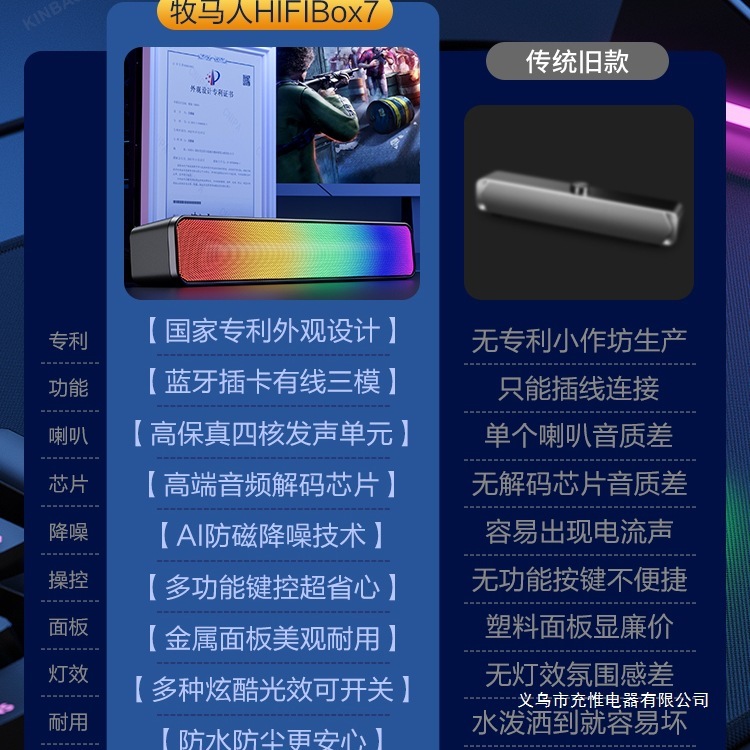 2025新款电脑三模音响高音质重低音炮台式家用笔记本桌面游戏音箱|undefined