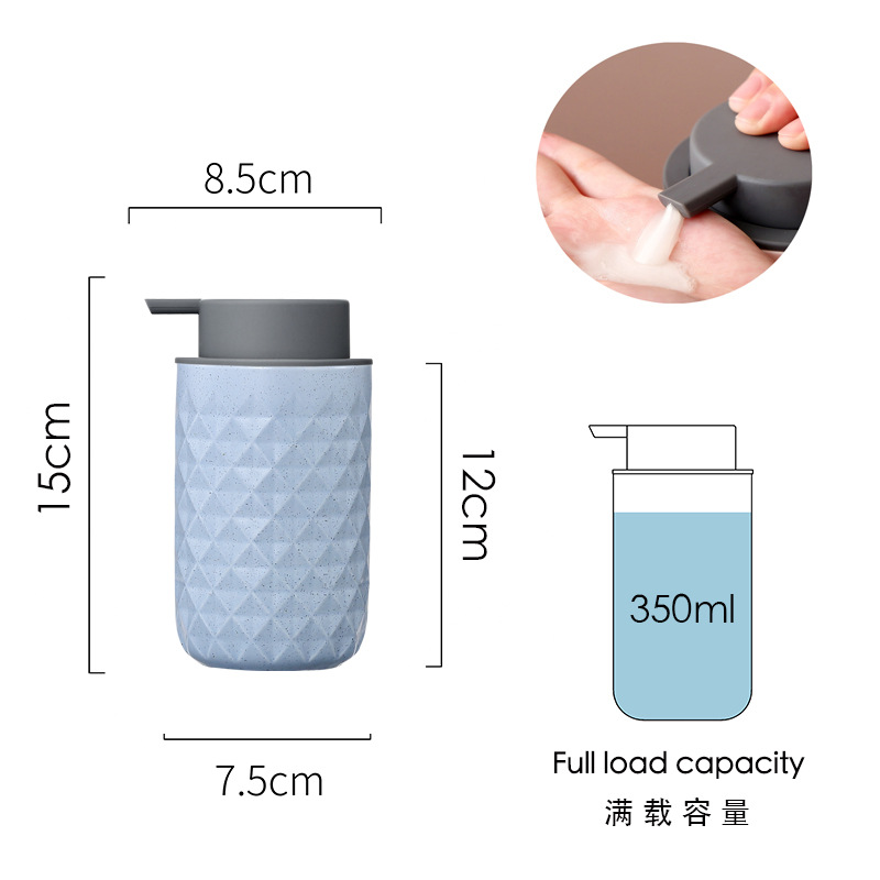 Botella de jabón de desinfectante de manos de cerámica nórdica ins viento prensado envasado baño baño gel de baño Amazon temu