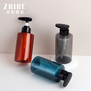 in stock Wholesale PET Press Plastic Wash Bottle Home Advanced Shower Gel Bottle 300-500ML Shampoo Bottle