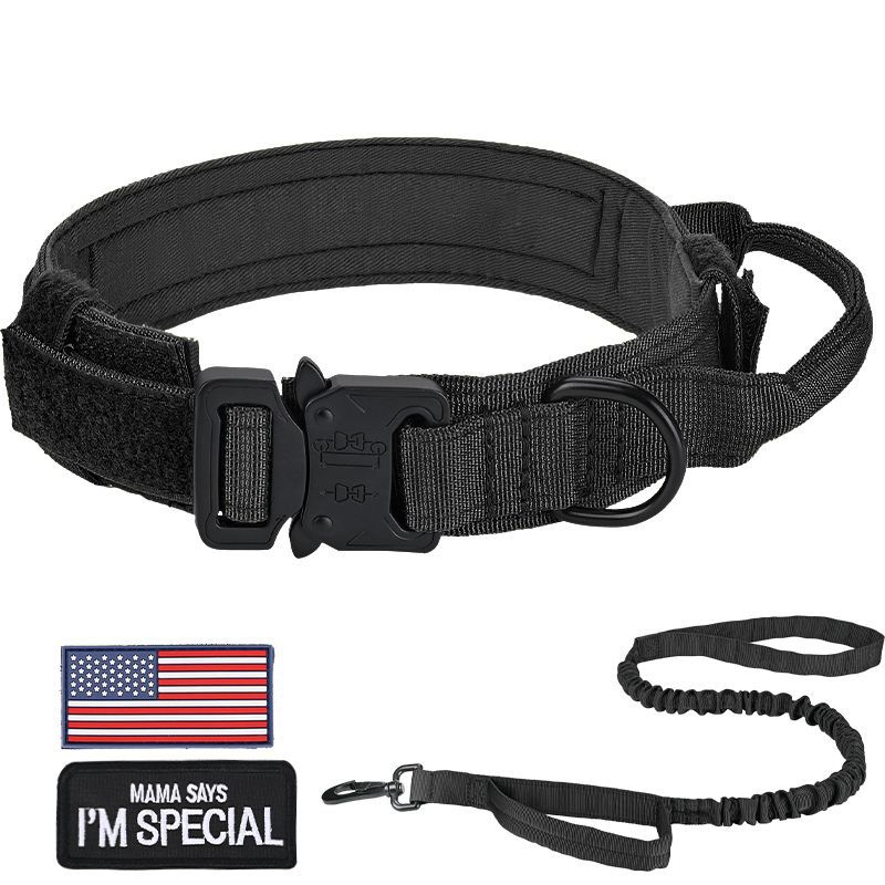 Collar táctico transfronterizo para mascotas collar de perros militares collar de entrenamiento de perros de tamaño medio collar de tracción de nylon collar de perro grande