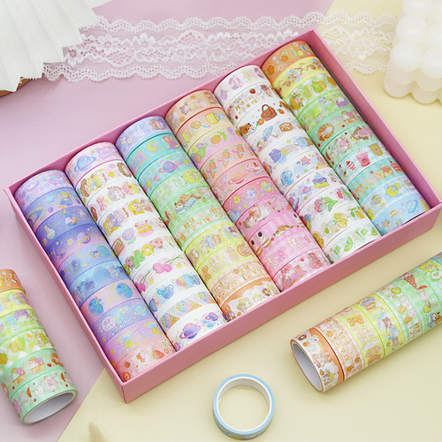 Cartoon Washi Tape 60 rolls DIY decorative tape sticker painting material cute children's stationery handbook gift box