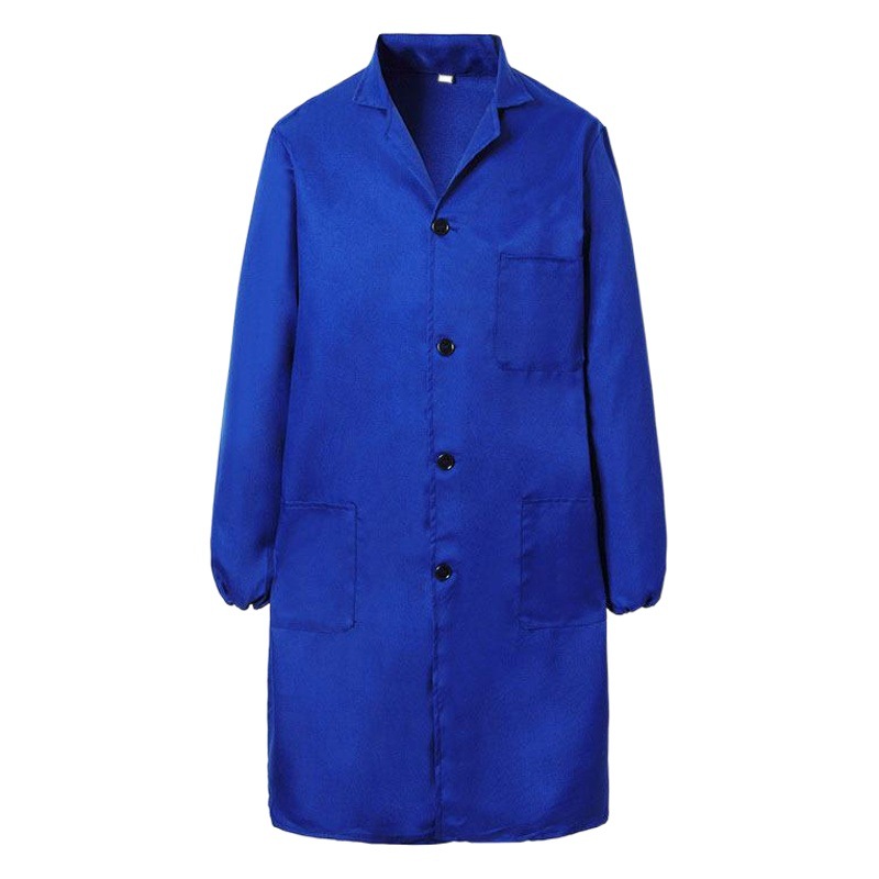 Blue Coat Custom Work Clothes Handling Labor Protection Clothing Embroidered Long-Sleeved Dustproof Clothing Work Clothes Wholesale Factory Smock with Printing