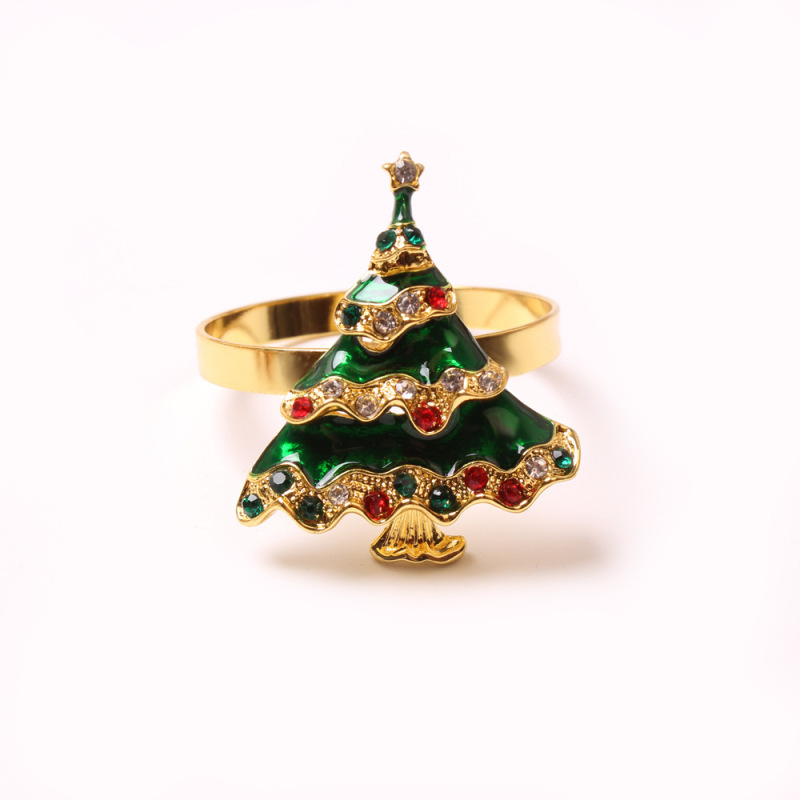 クロスボーダーのクリスマスのヘラジカの雪の鈴のナプキンの輪はクリスマスツリーのナプキンを飾ります。|undefined