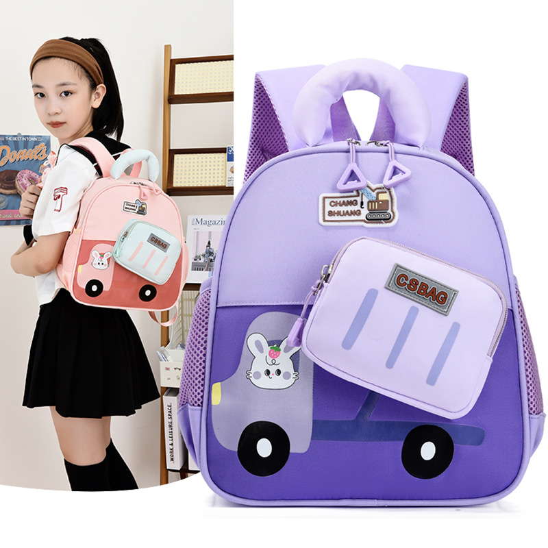 Bonito conejo niña jardín de infantes mochila de dibujos animados preescolar escuela secundaria 3 años de edad 5 años de edad mochila transpirable niño ligera