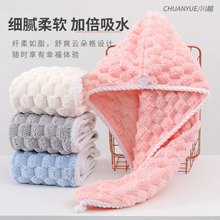 New Coral Fleece Dry Hair Cap Cloud Fleece Absorbent Thickened Hair Care Shower Cap Household Quick-drying Soft Dry Hair Towel Wholesale