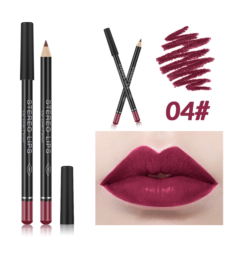VIBELY European and American export matte non-stick cup lip liner lipstick 12-color line lip liner makeup cross-border wholesale undefined