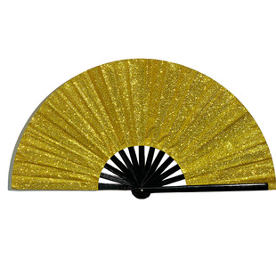 In stock 10-inch cloth cover kung fu fan fan sound fan performance dance disco dancing support fan 33CM