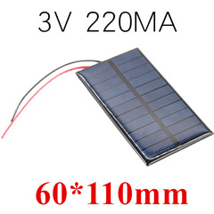 60 * 110mm線付き太陽電池パネル太陽エネルギー玩具リモコン車製作部品3V220MA滴糊
