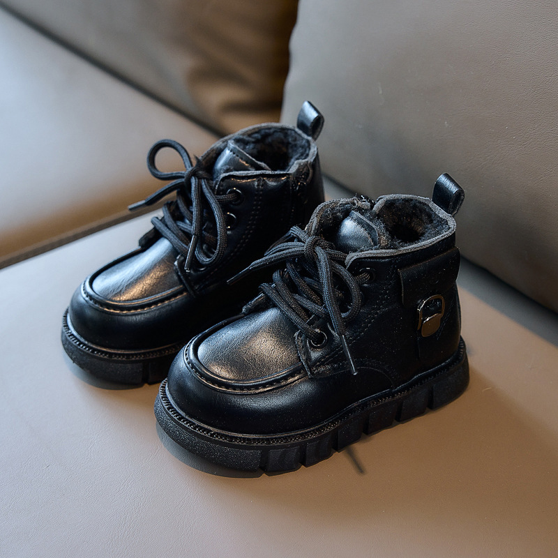 Autumn Winter Children's Snow Boots Fleece Lined Warm Cotton Shoes Boys Little Yellow Girls Big Cotton Martin Boots_voghion.com