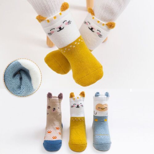 Newborn Baby Socks, Thick Ribbed Warm Winter/Autumn Socks for Boys and Girls, 0-3 Month Infant Cotton Baby Booties, 6-inch Mid-calf