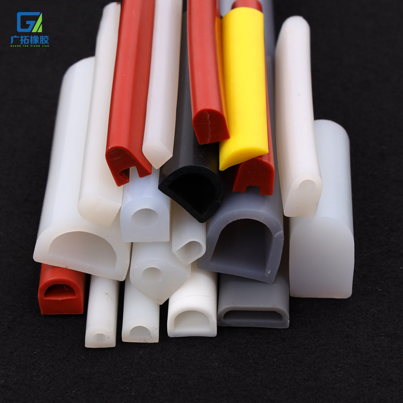 硅胶D型实心条带孔真空机自粘背胶机械设备木门D形空心密封条防水