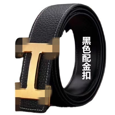 潮流扣腰带皮带简约平滑牛皮时尚跨境男士批发商务带工年轻腰带年|undefined
