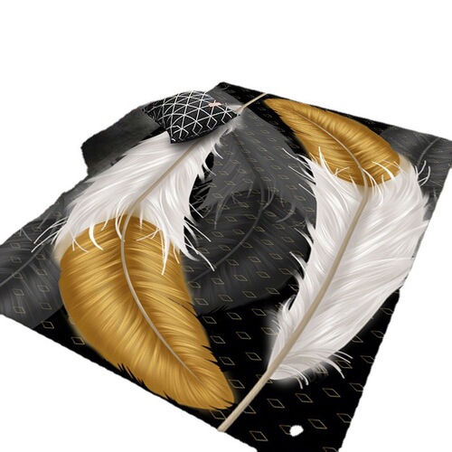 Home Sofa Mat Feather Print Rugs Nordic Living Room Bedroom Geometric Rectangle Home Tea Table Foot Mat