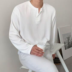 Myqメンズ長袖tシャツ春と秋のゆったりとしたカジュアル綿の上着