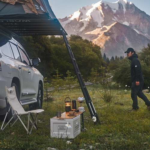 Outdoor side-opening aluminum alloy cover folding storage box car trunk home camping box car storage box