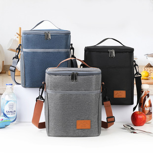 Cross-Border Thickened Lunch Bag, Single Shoulder Crossbody Lunch Box Bag, Long Handle Lunch Box Bag, Large Capacity Waterproof Insulated Lunch Bag